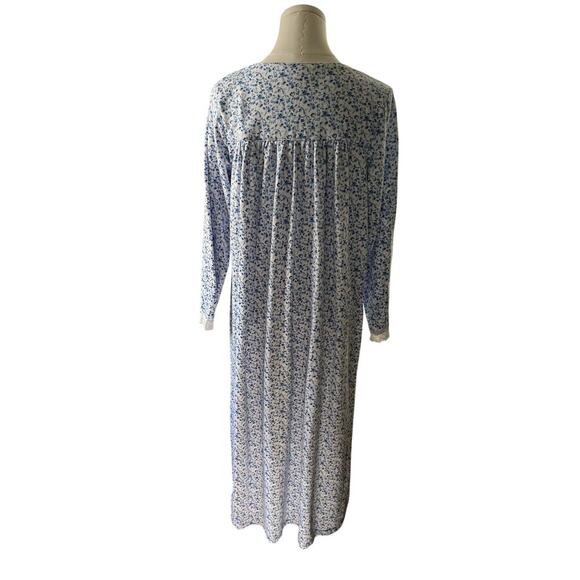 Eileen West Ladies Small Blue Floral Polyester Blend Long Sleeves Cottage - Picture 4 of 12